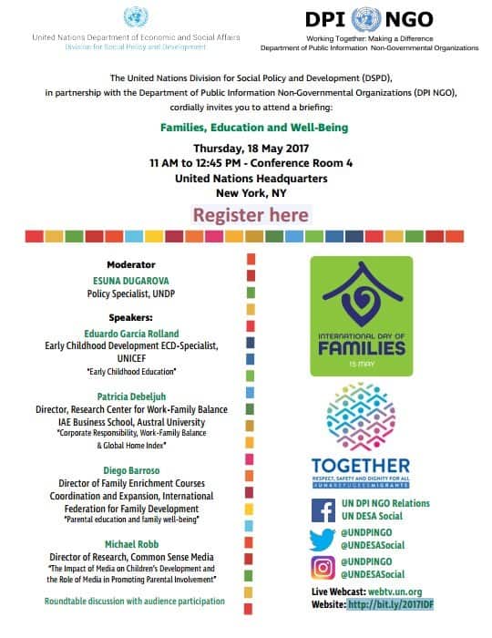 Evento Día Internacional de la Familia